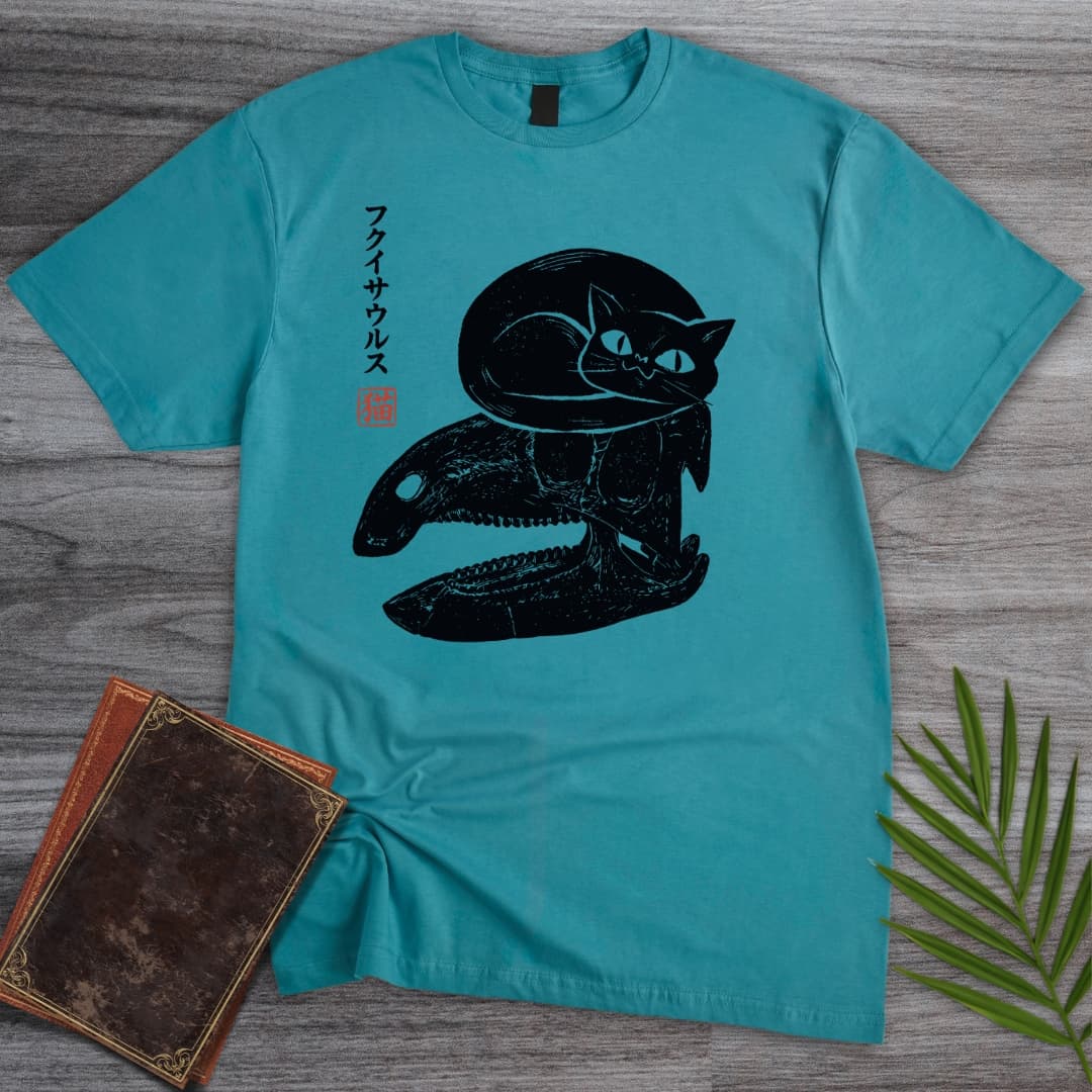 T-Shirt Tropical Blue / S Japanese Cat & Fossil T-Shirt