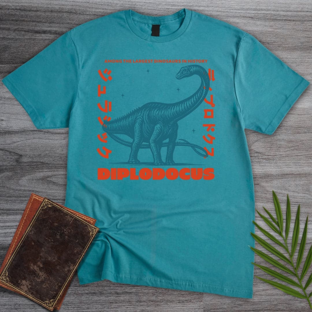T-Shirt Tropical Blue / S Japanese Vintage Diplodocus T-Shirt
