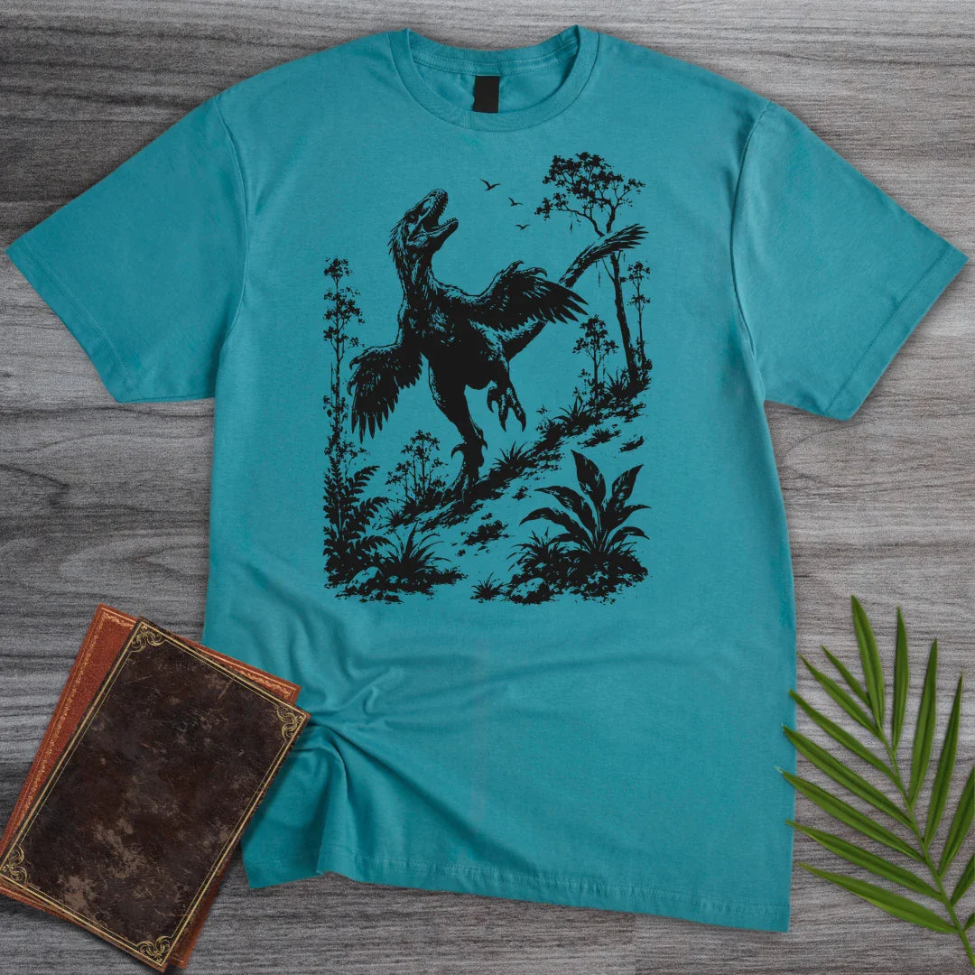 T-Shirt Tropical Blue / S Jungle Roaming Deinonychus T-Shirt