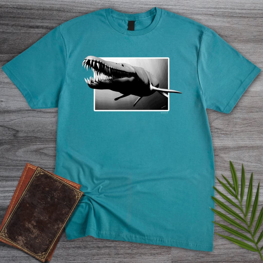 T-Shirt Tropical Blue / S Liopleurodon, Short Necked Plesiosaur T-Shirt (palaeoden_art)