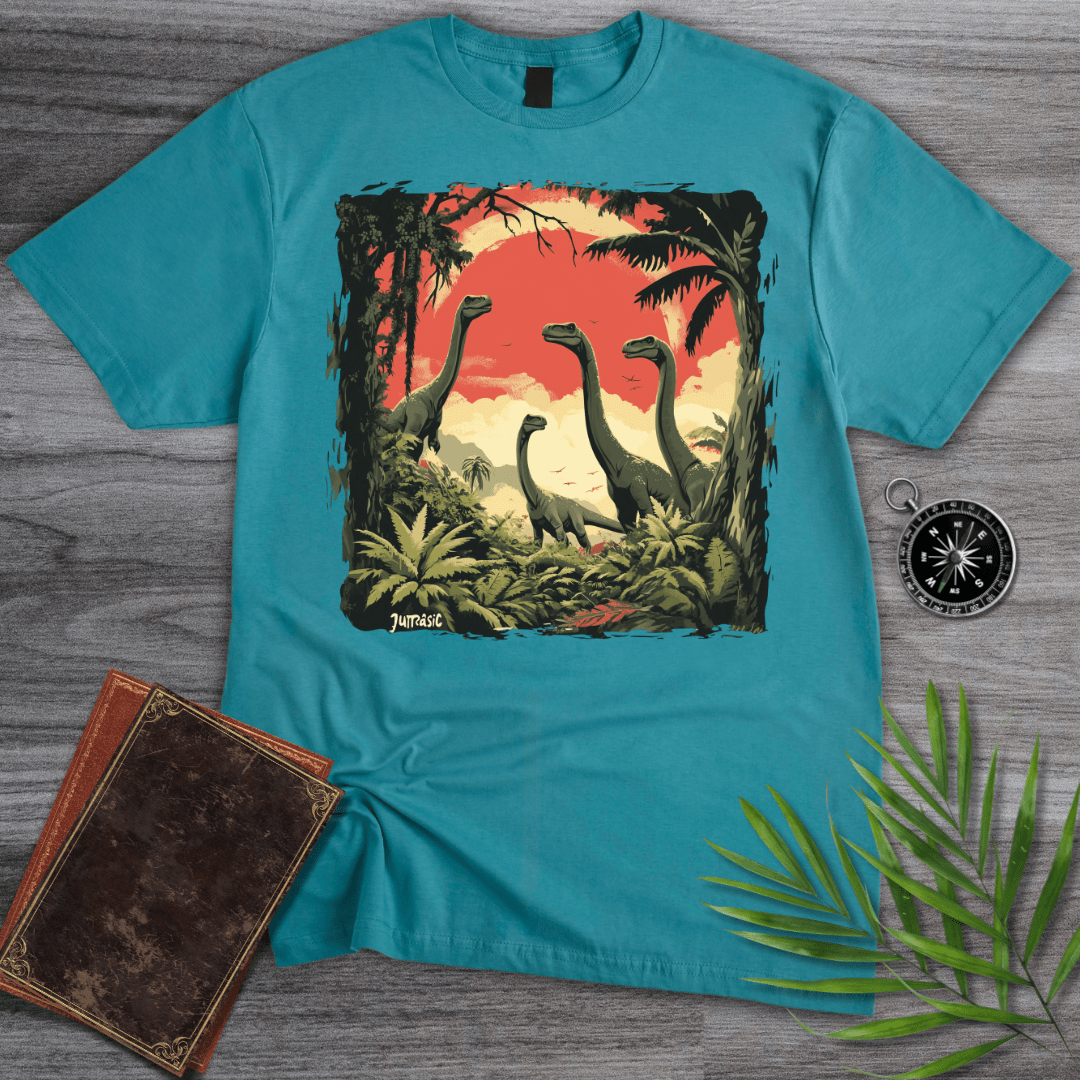 T-Shirt Tropical Blue / S Longneck Dinosaur Jurassic Family T-Shirt