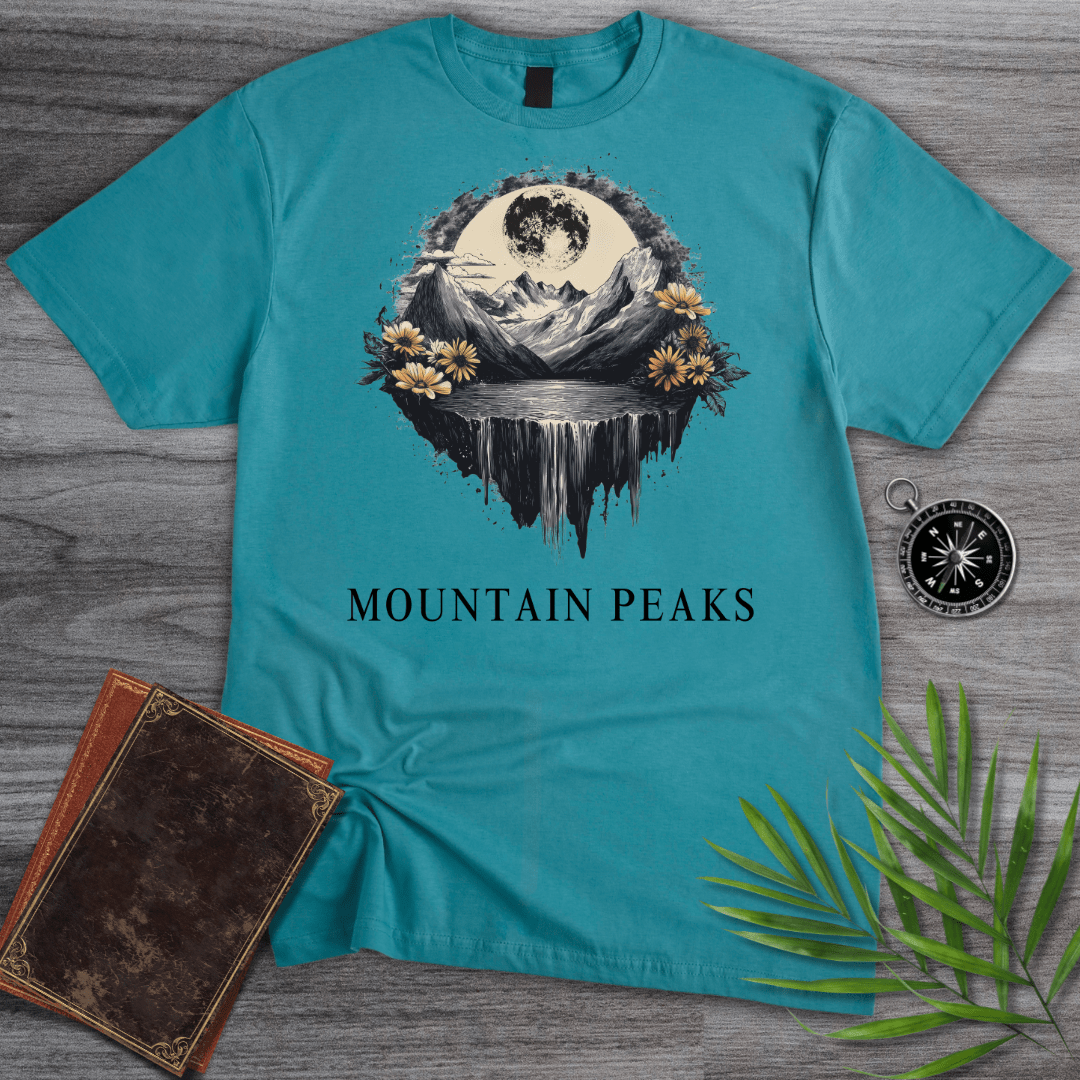 T-Shirt Tropical Blue / S Lunar Mountain Peaks T-Shirt