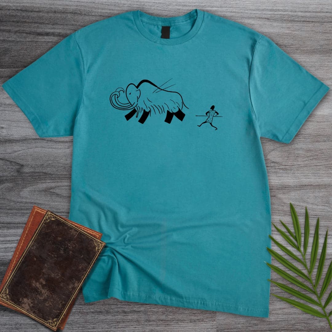 T-Shirt Tropical Blue / S Mammoth Hunt Cave Painting T-Shirt