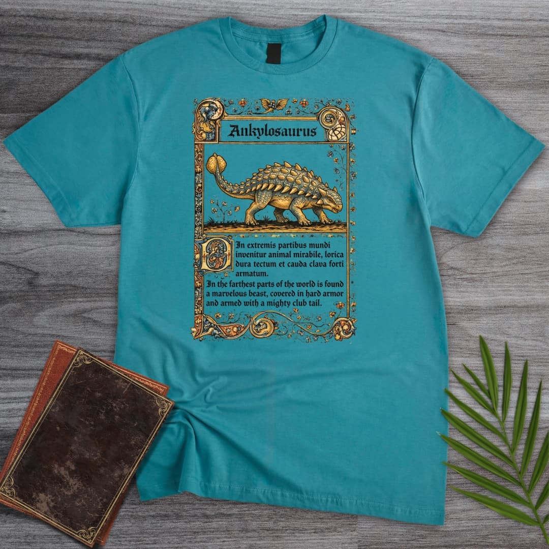 T-Shirt Tropical Blue / S Medieval Bestiary Ankylosaurus T-Shirt