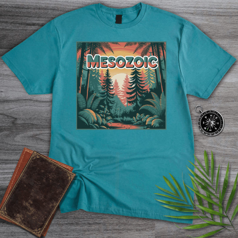 T-Shirt Tropical Blue / S MESOZOIC: Ancient Forest Sunset Scene