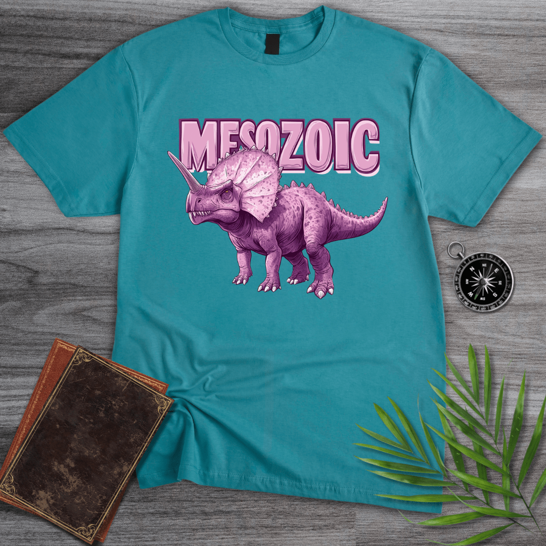 T-Shirt Tropical Blue / S Mesozoic Triceratops Vintage T-Shirt