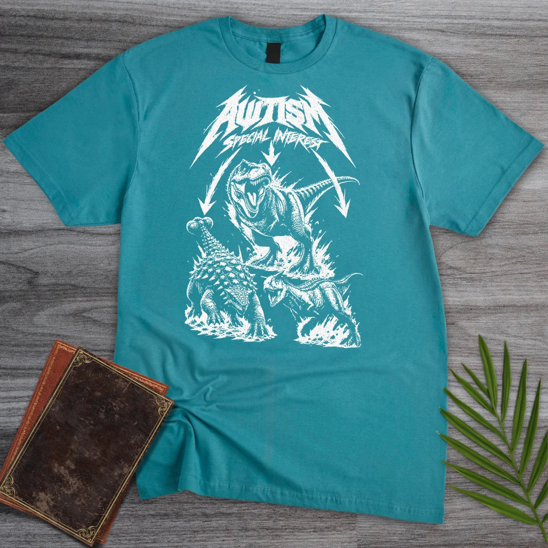 T-Shirt Tropical Blue / S Metal Autism Dinosaur T-Shirt