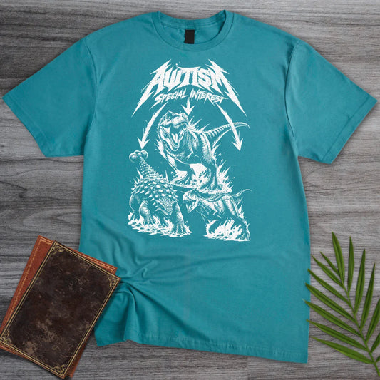 T-Shirt Tropical Blue / S Metal Autism Dinosaur T-Shirt