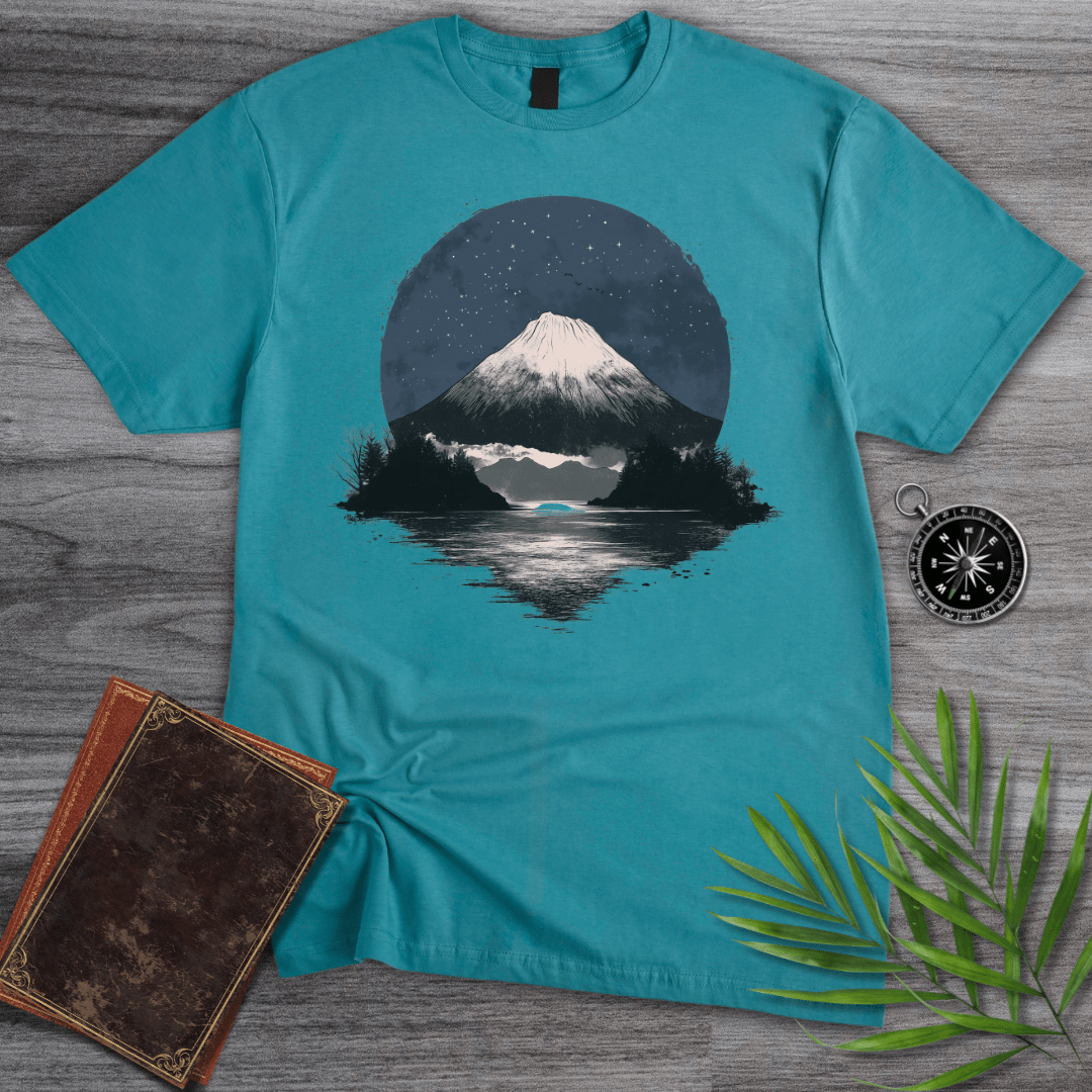 T-Shirt Tropical Blue / S Midnight Volcanic Lake Reflection T-Shirt