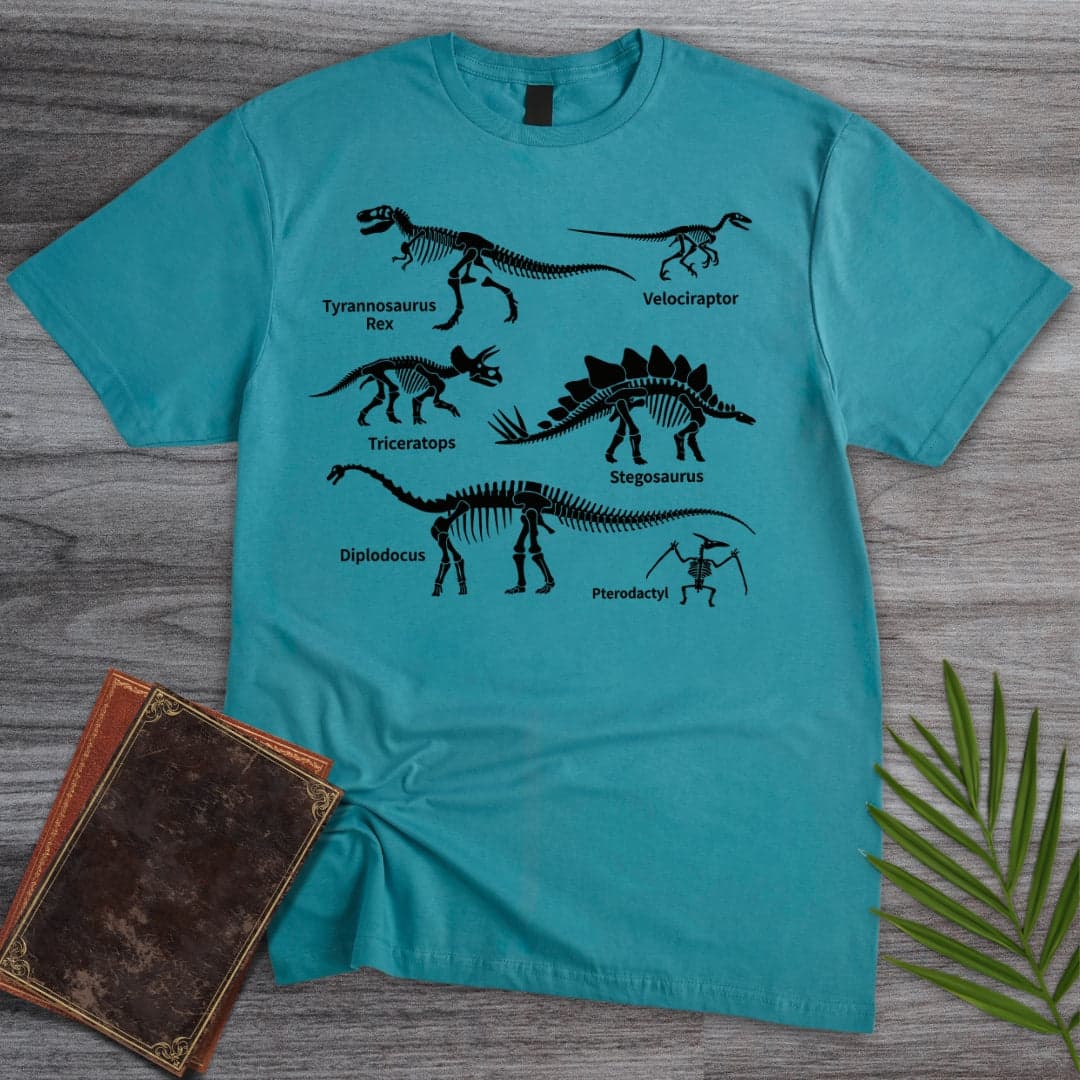 T-Shirt Tropical Blue / S Minimalist Dino Education T-Shirt