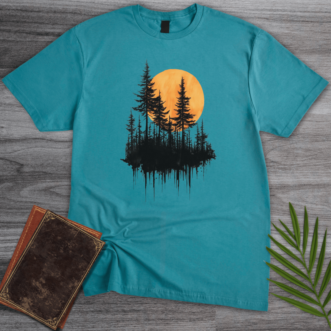 T-Shirt Tropical Blue / S Minimalist Pine & Sun Forest T-Shirt