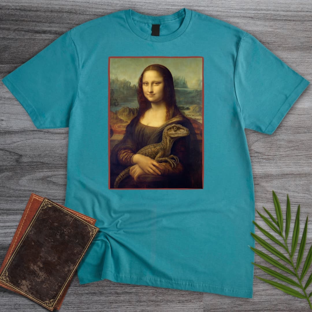 T-Shirt Tropical Blue / S Mona Lisa Raptor T-Shirt
