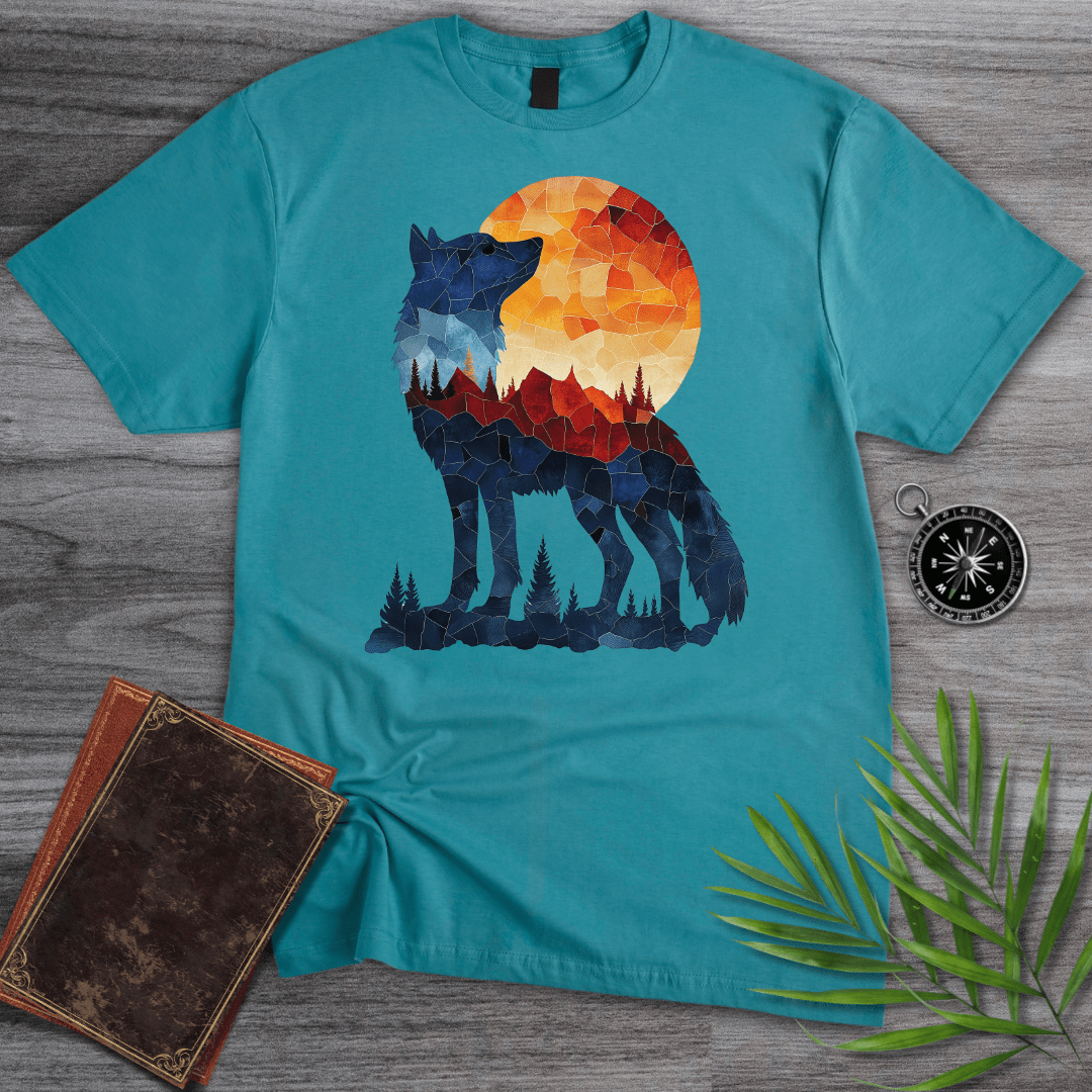 T-Shirt Tropical Blue / S Mosaic Silhouette Dire Wolf T-Shirt
