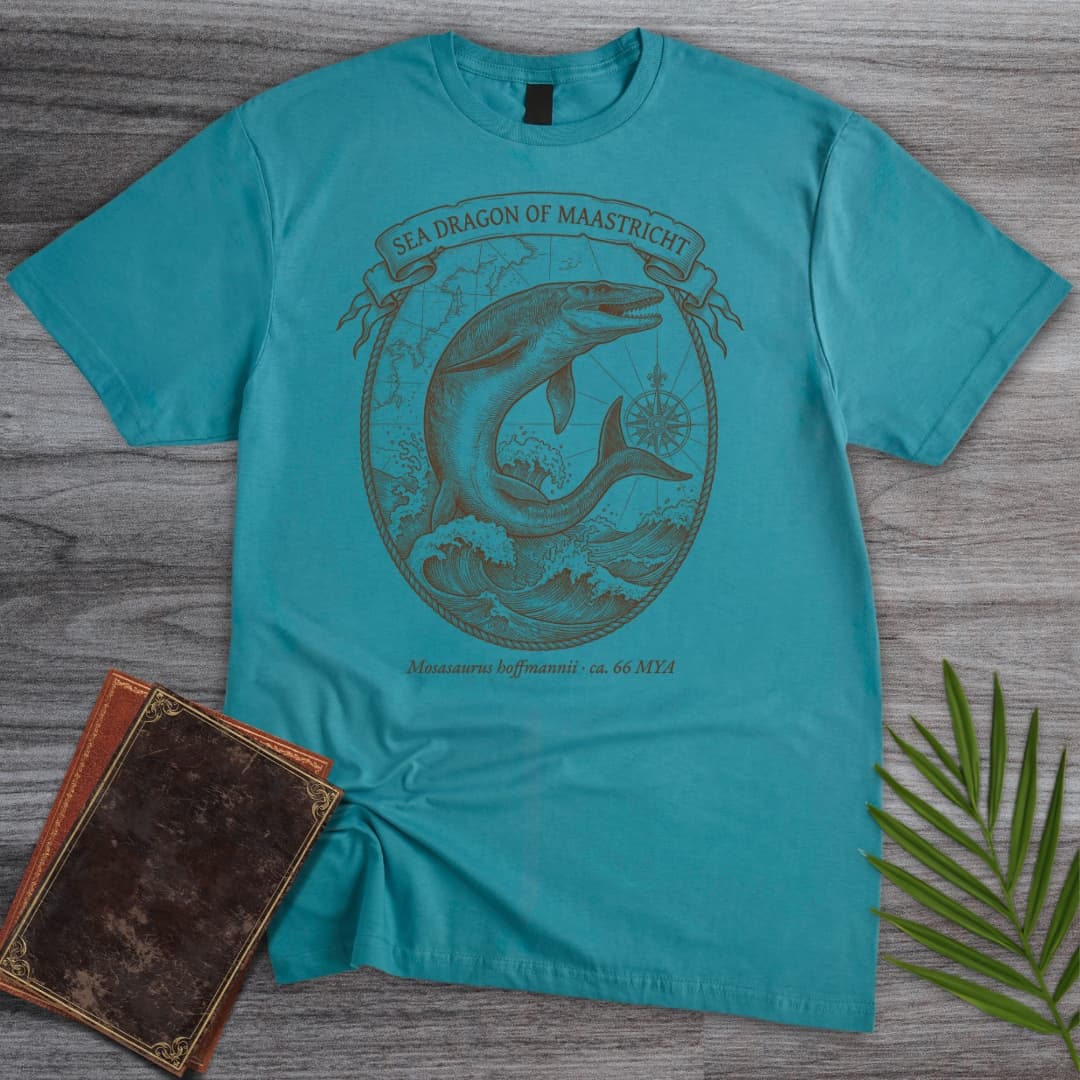 T-Shirt Tropical Blue / S Mosasaurus Scrimshaw Breaching T-Shirt