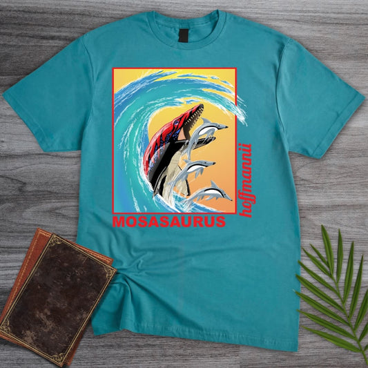 T-Shirt Tropical Blue / S Mosasaurus - Tidal Fury Rising T-Shirt