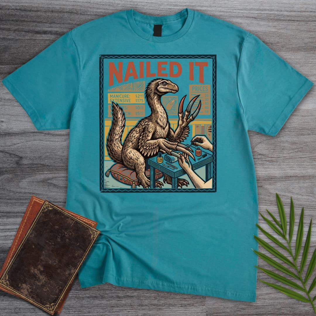 T-Shirt Tropical Blue / S NAILED IT Therizinosaurus T-Shirt