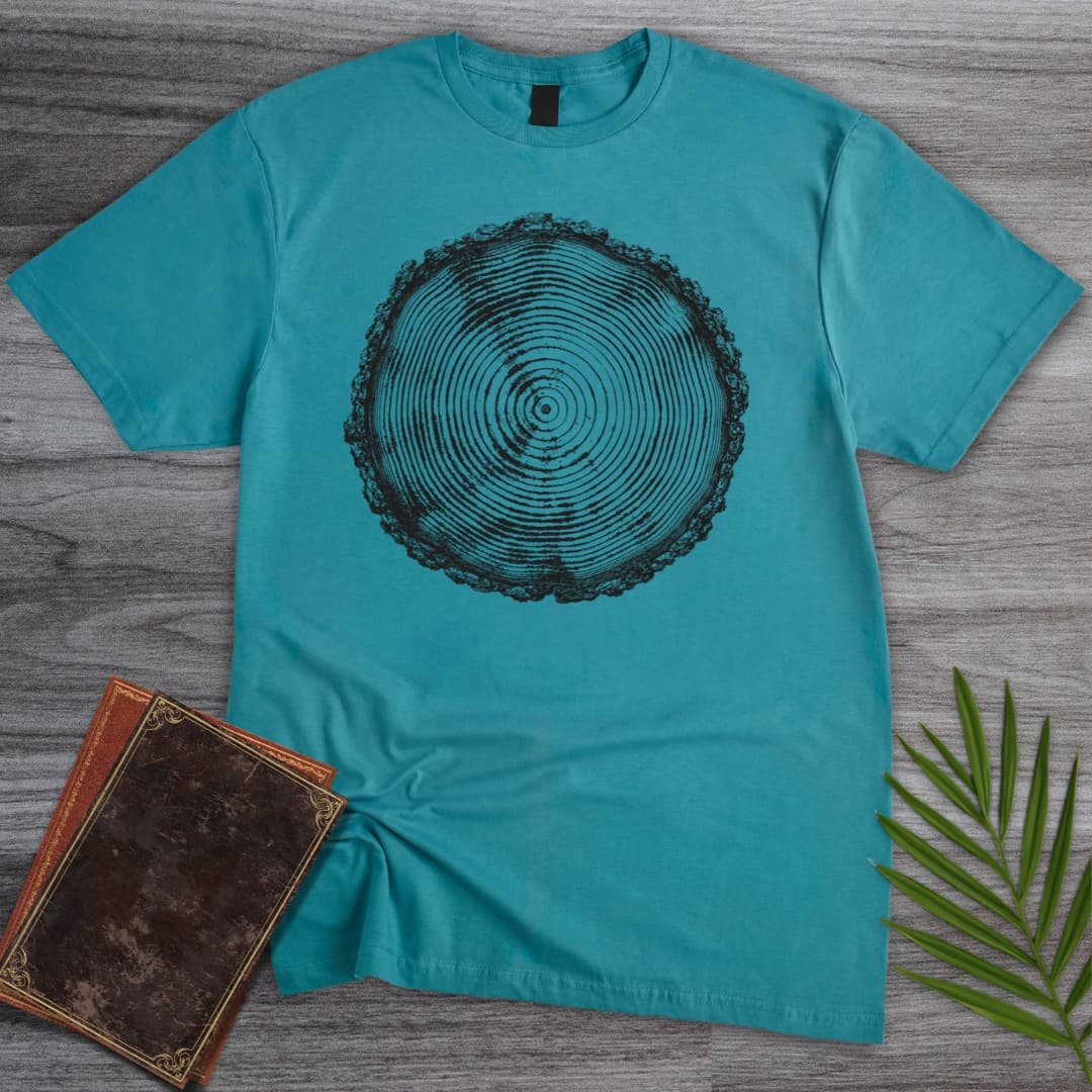 T-Shirt Tropical Blue / S Natural Time Tree Ring T-Shirt