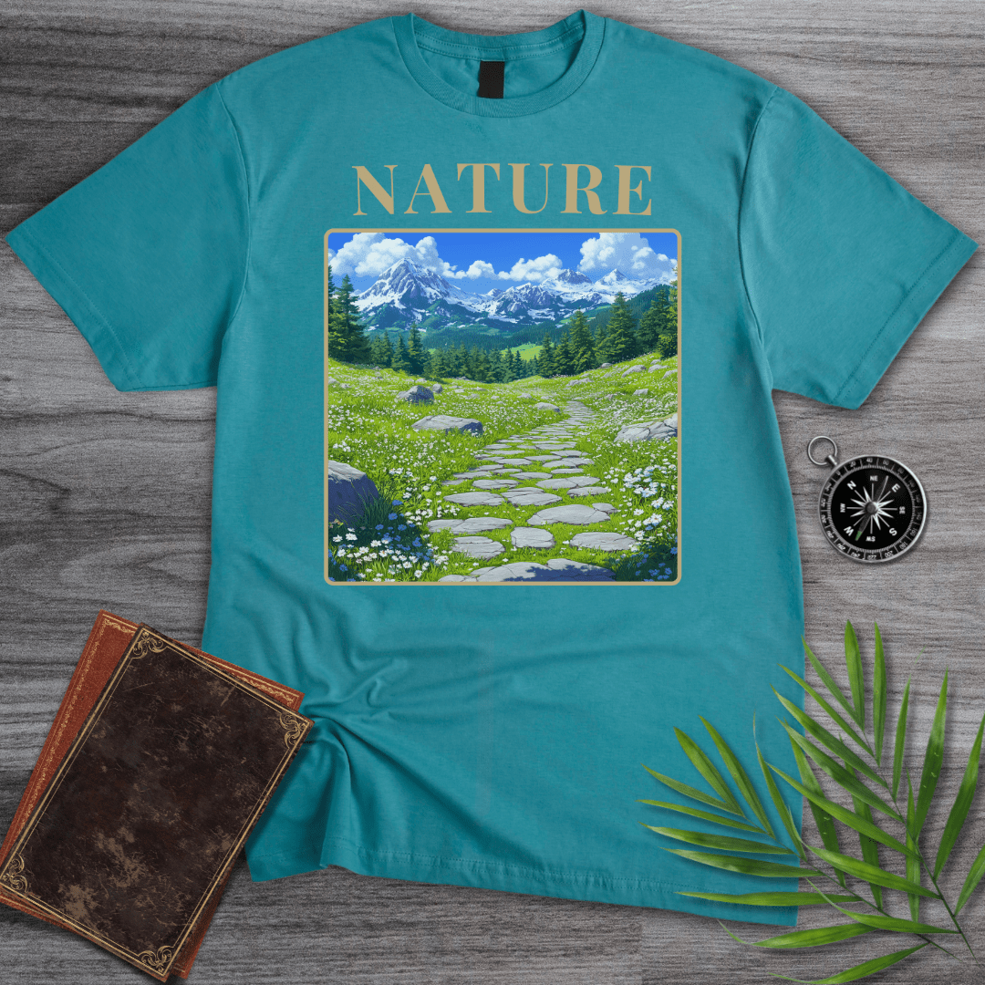 T-Shirt Tropical Blue / S Nature Mountain Valley T-Shirt