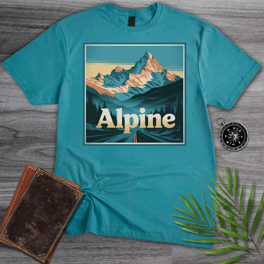 T-Shirt Tropical Blue / S Nostalgic Alpine Mountains T-Shirt