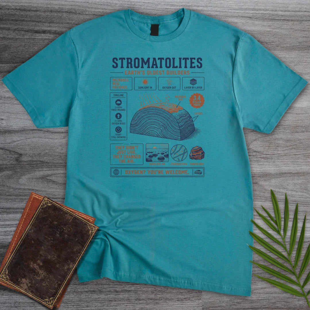 T-Shirt Tropical Blue / S Oldest Builders Stromatolites T-Shirt