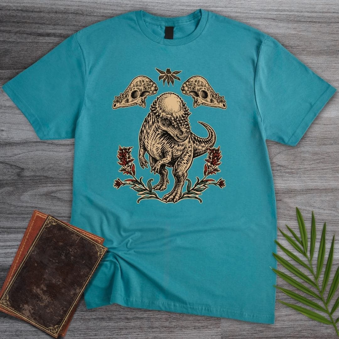 T-Shirt Tropical Blue / S Pachycephalosaurus Fossil Bloom T-Shirt