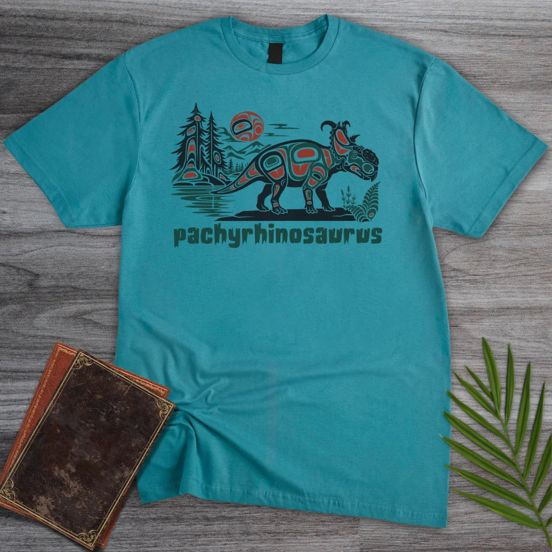 T-Shirt Tropical Blue / S Pacific Northwest Pachyrhinosaurus T-Shirt