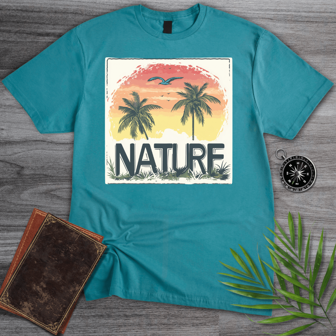 T-Shirt Tropical Blue / S Palm Nature Sunset T-Shirt