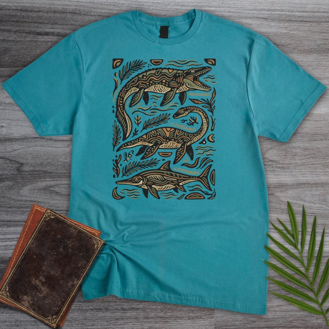 T-Shirt Tropical Blue / S Prehistoric Deep Ocean Beasts T-Shirt
