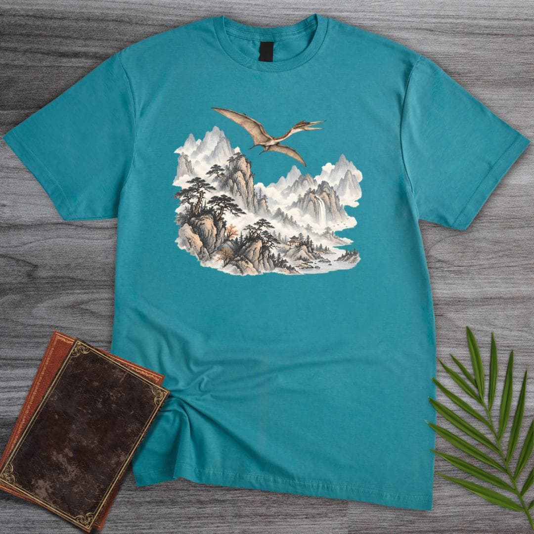 T-Shirt Tropical Blue / S Prehistoric Japanese Mountains T-Shirt