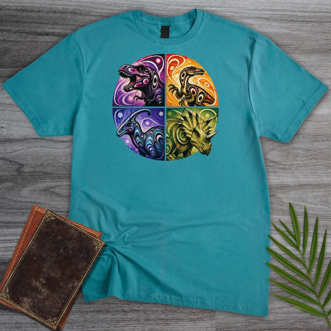 T-Shirt Tropical Blue / S Prismatic Dinosaur Spirits T-Shirt
