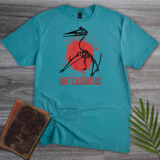 T-Shirt Tropical Blue / S Red Painted Quetzalcoatlus T-Shirt