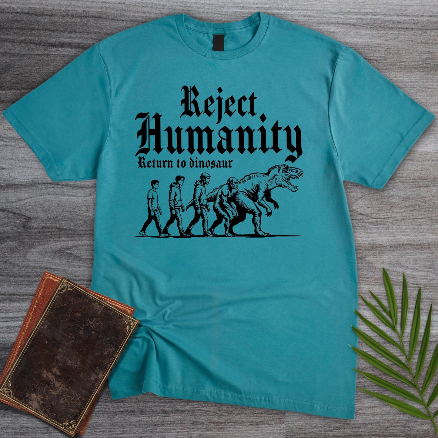 T-Shirt Tropical Blue / S Reject Humanity, Return to Dino T-Shirt