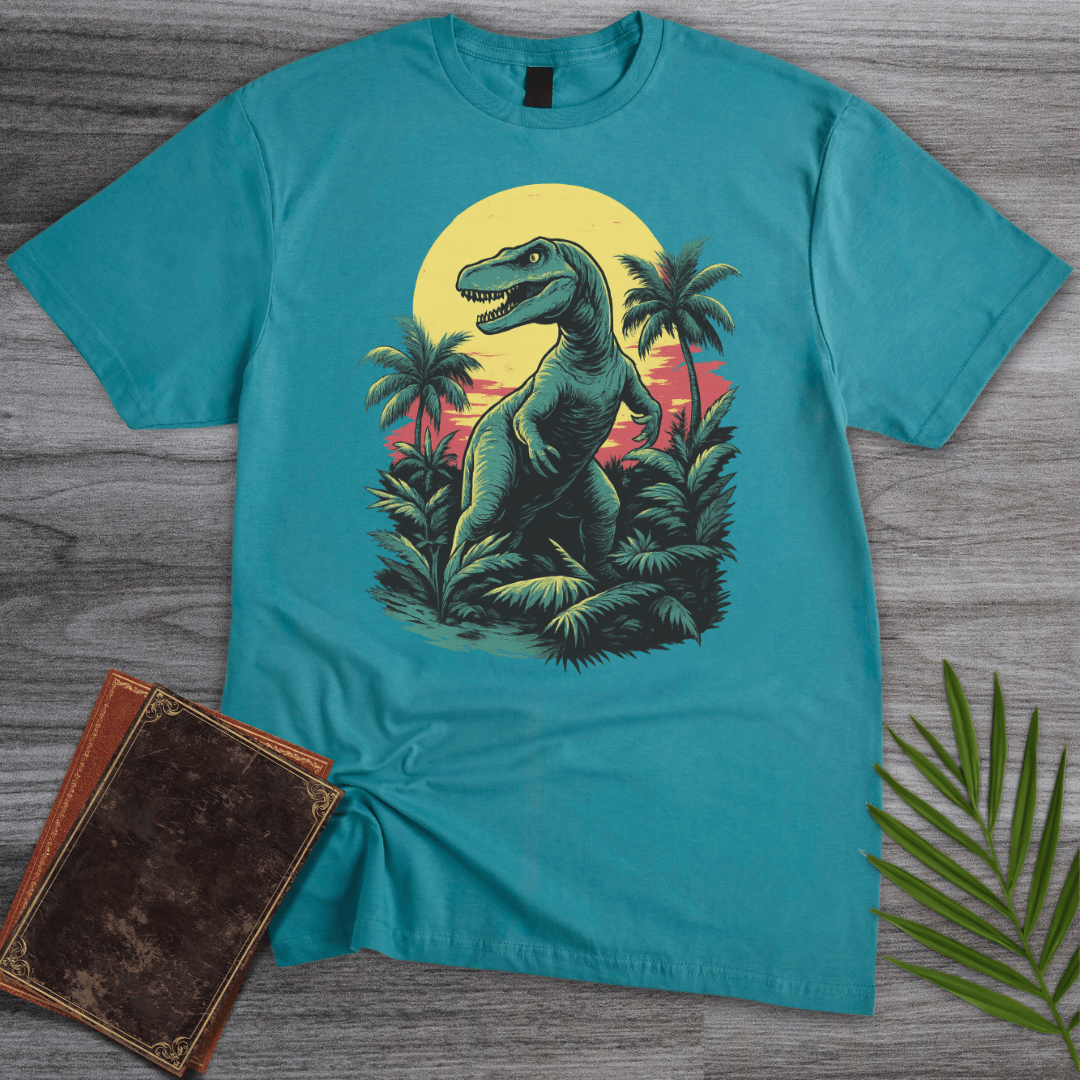 T-Shirt Tropical Blue / S Retro Mesozoic Rex T-Shirt
