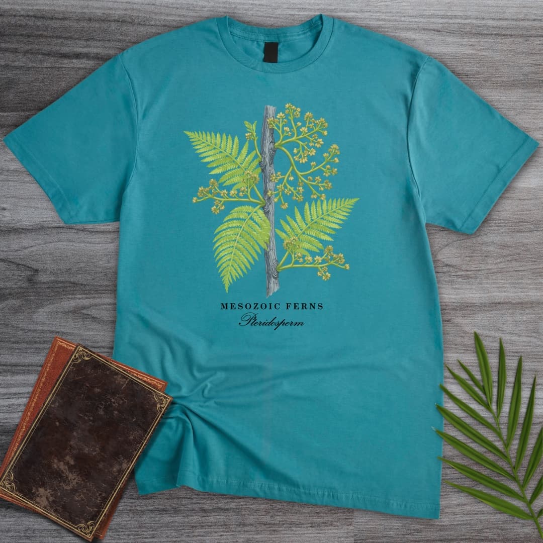 T-Shirt Tropical Blue / S Scientific Mesozoic Ferns T-Shirt