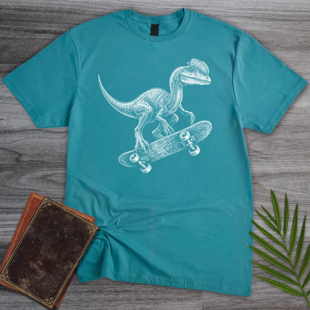 T-Shirt Tropical Blue / S Skate King Dilophosaurus T-Shirt