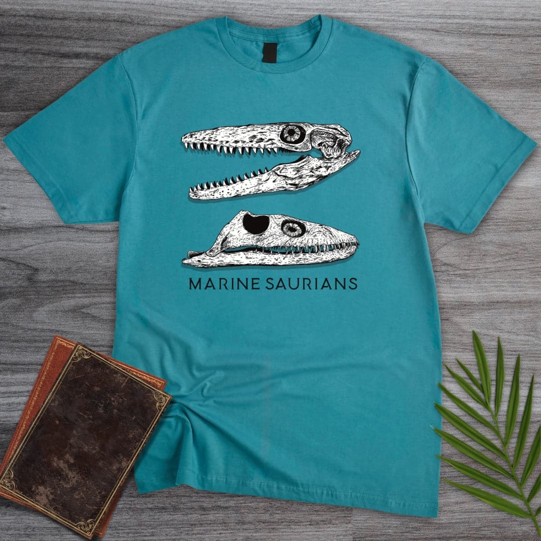 T-Shirt Tropical Blue / S Skulls of Marine Saurians T-Shirt (farkas.art)