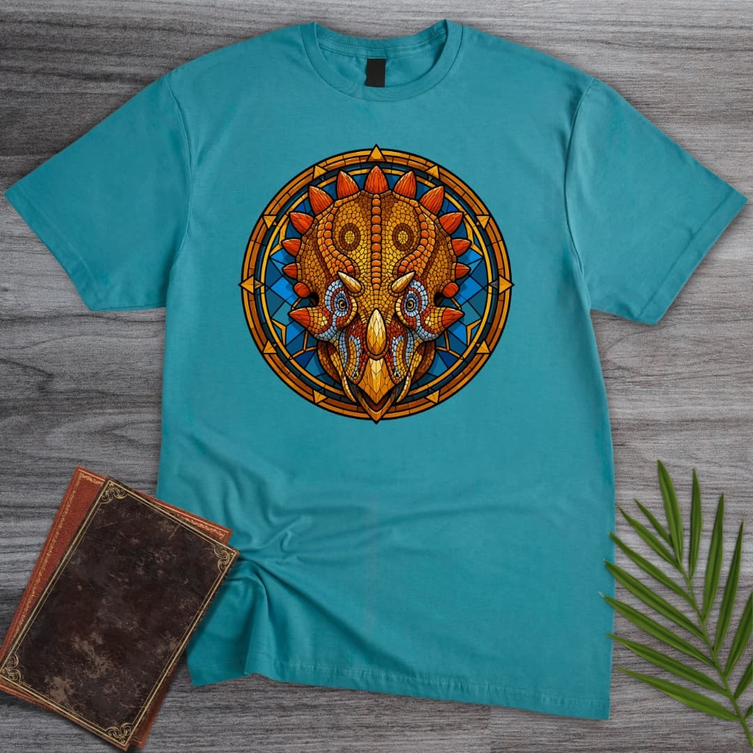 T-Shirt Tropical Blue / S Stained Glass Regaliceratops T-Shirt