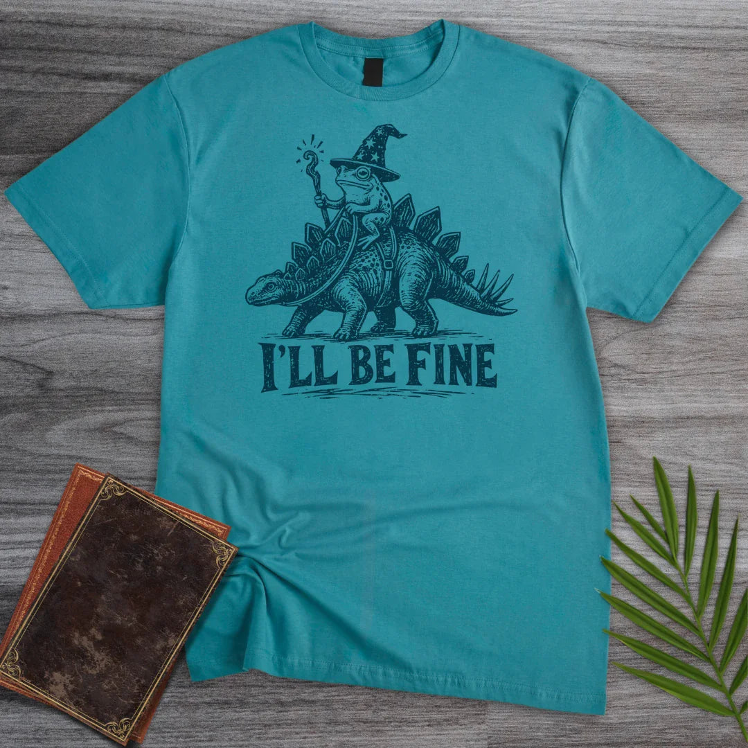 T-Shirt Tropical Blue / S Stegosaurus I'll be fine T-Shirt