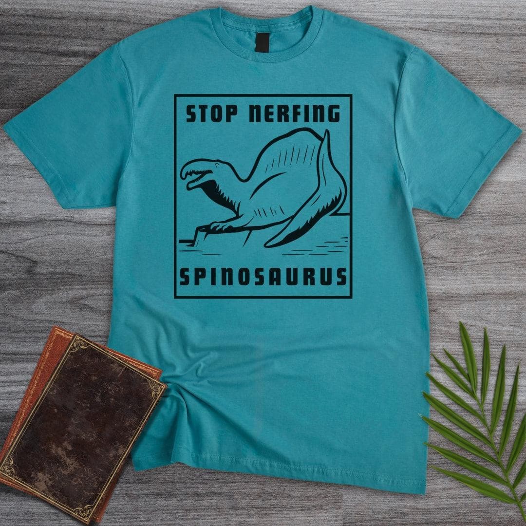 T-Shirt Tropical Blue / S Stop Nerfing Spinosaurus T-Shirt