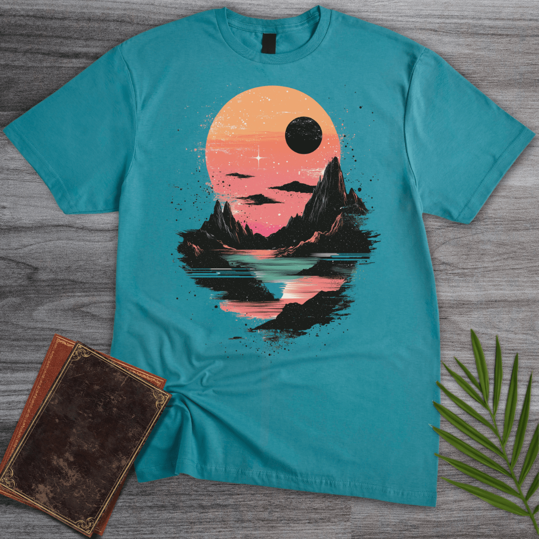 T-Shirt Tropical Blue / S Sunset Over Peaks T-Shirt