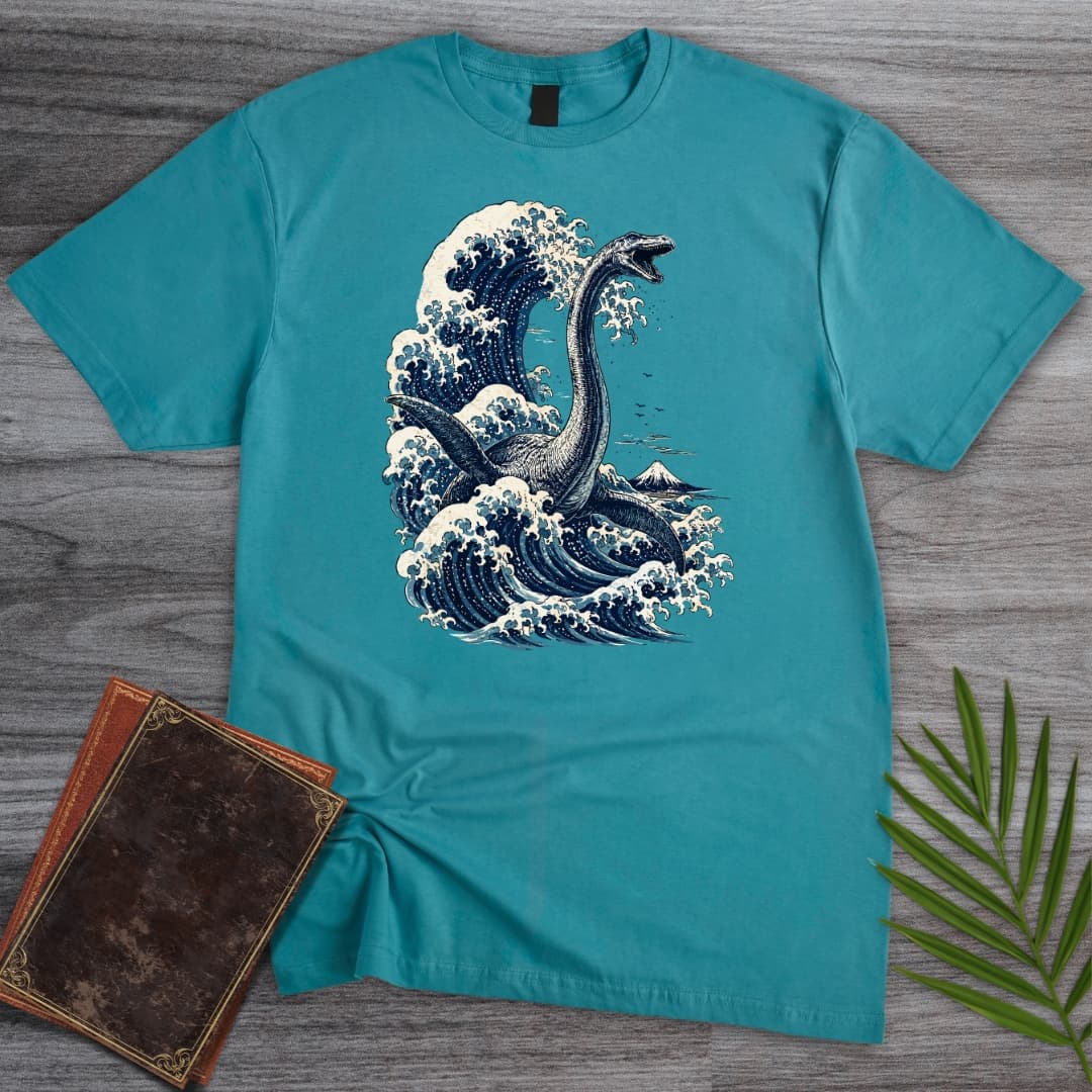 T-Shirt Tropical Blue / S The Great Plesiosaurus Wave T-Shirt