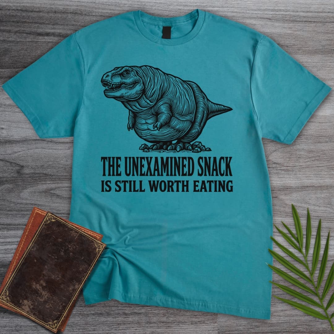 T-Shirt Tropical Blue / S The Unexamined Snack: T.rex T-Shirt