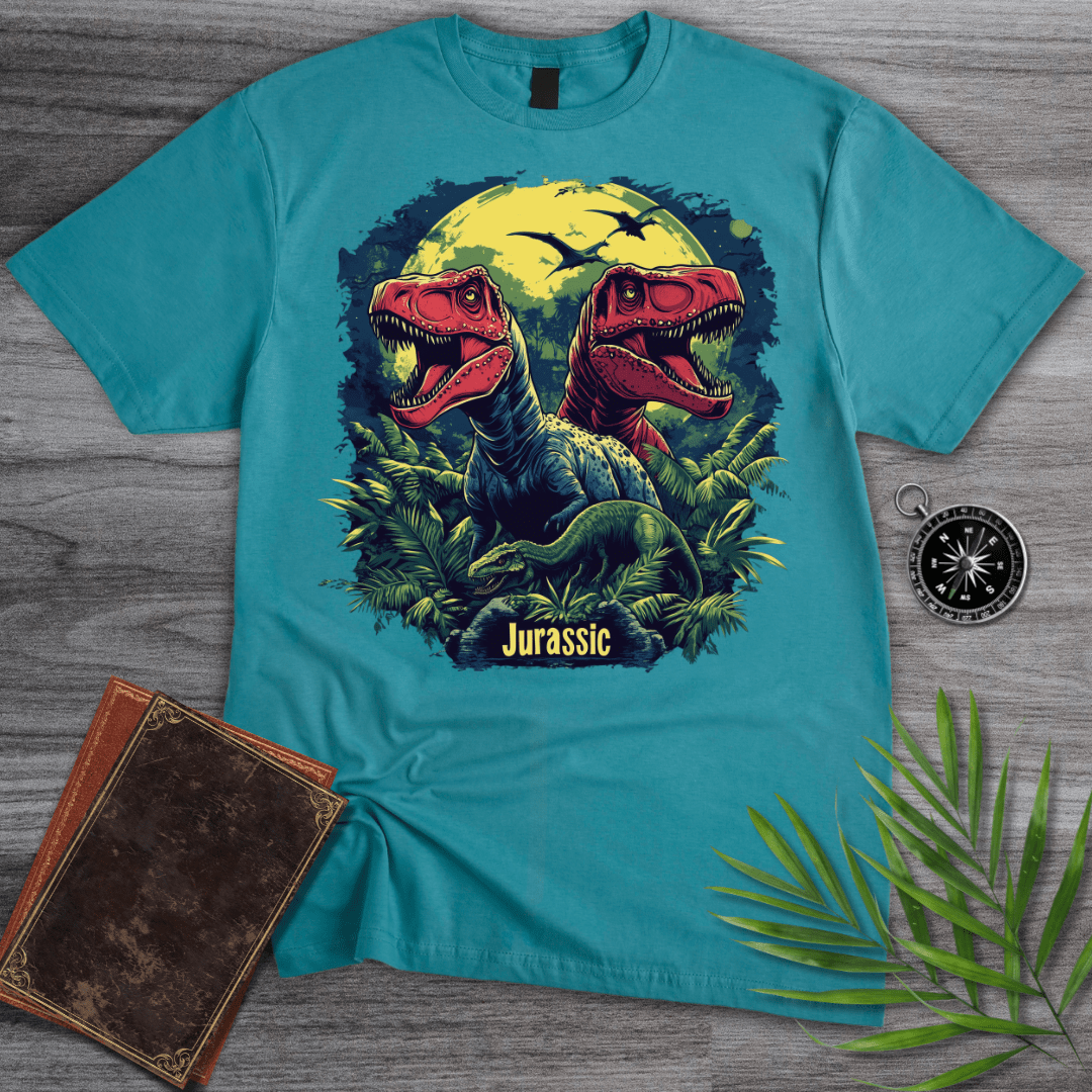 T-Shirt Tropical Blue / S Twin Jurassic Jungle T-REX T-Shirt