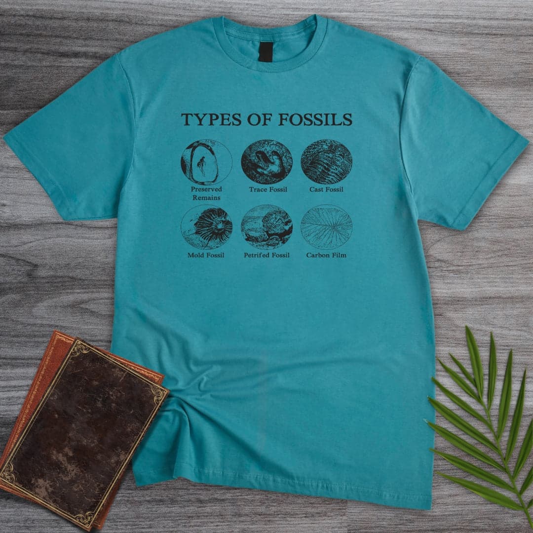 T-Shirt Tropical Blue / S Types of Fossils T-Shirt