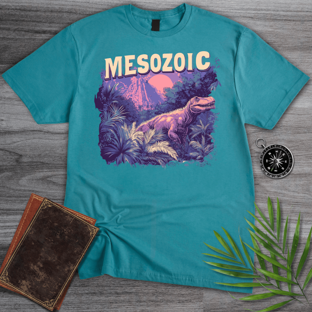 T-Shirt Tropical Blue / S Vibrant Mesozoic Jungle Exploration