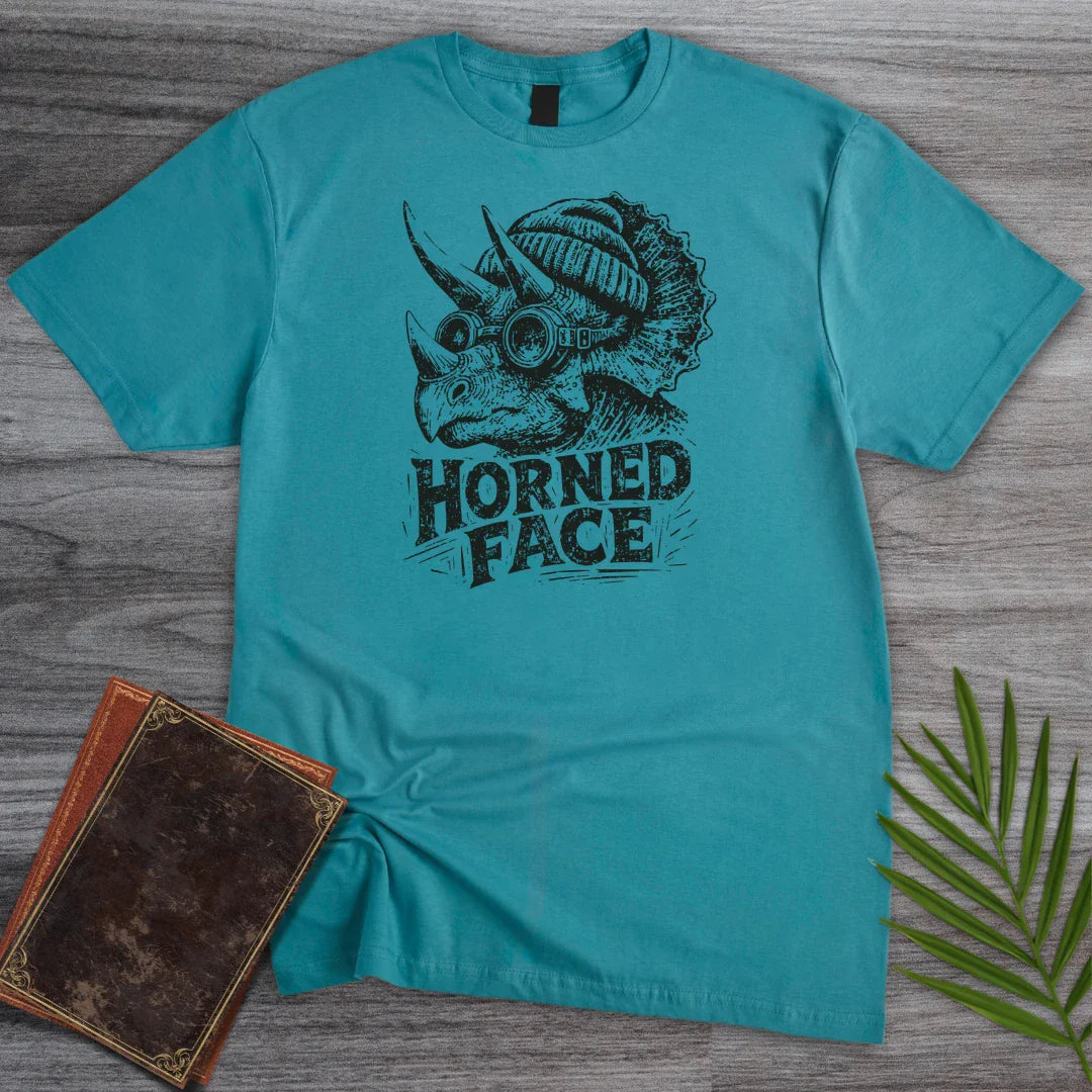 T-Shirt Tropical Blue / S Victorian Horned Face T-Shirt