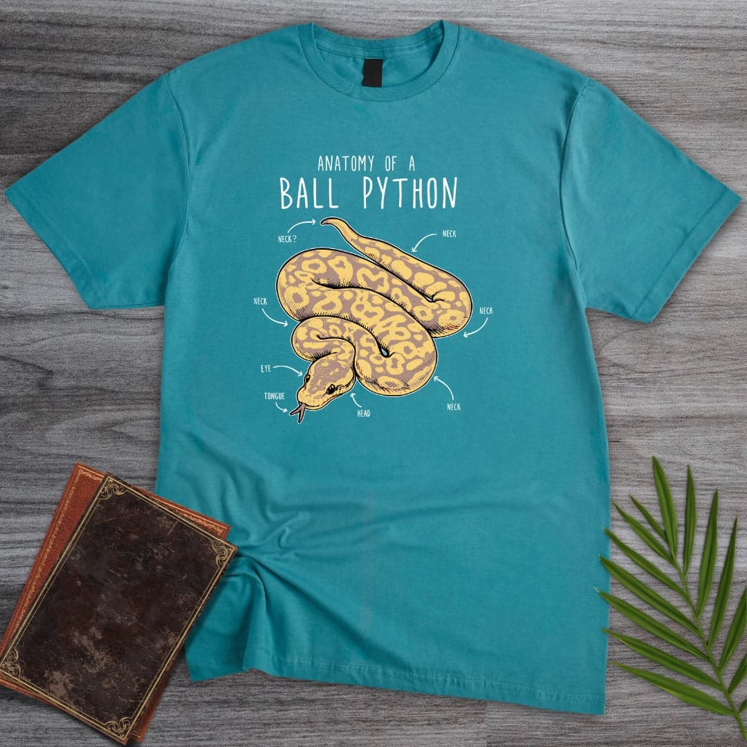 T-Shirt Tropical Blue / S Vintage Banana Ball Python Anatomy T-Shirt