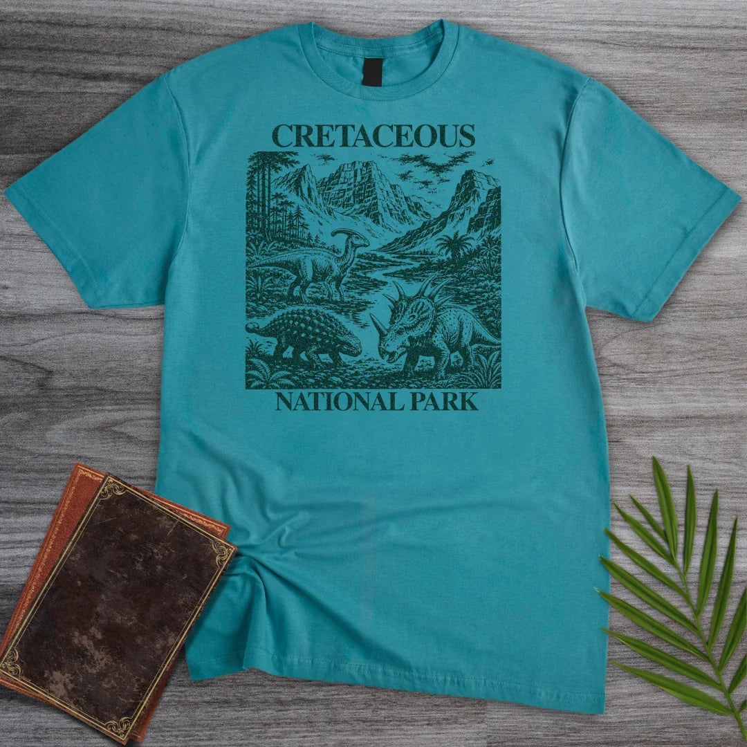 T-Shirt Tropical Blue / S Vintage Cretaceous National Park T-Shirt