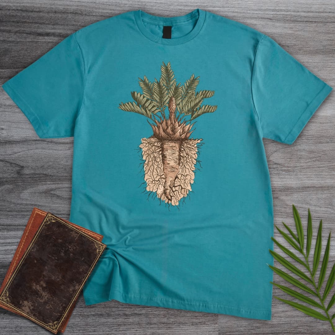 T-Shirt Tropical Blue / S Vintage Cycad Paleobotany T-Shirt