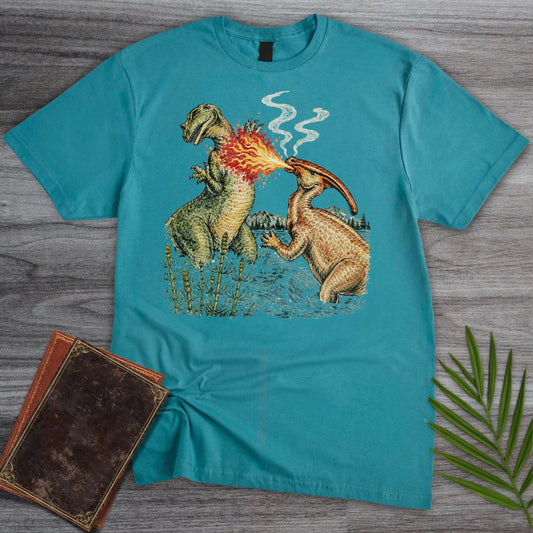 T-Shirt Tropical Blue / S Vintage Fire Breathing Dino T-Shirt